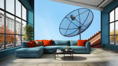 Satellite dish on the roof Wall mural