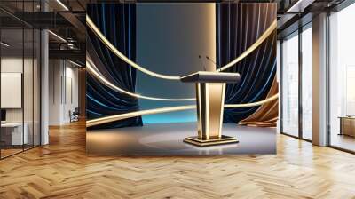 3d golden podium Wall mural