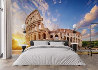 Coliseum or Flavian Amphitheatre (Amphitheatrum Flavium or Colosseo), Rome, Italy.  Wall mural