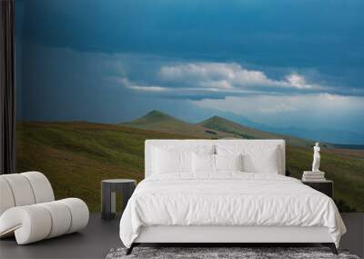 two hills landscape Wall mural