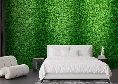 Artificial green grass texture, green grass background for golf course, soccer field or sports background concept design. Wall mural