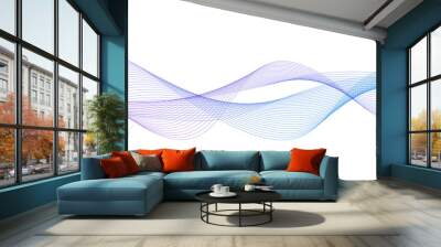 modern abstract glowing wave background. dynamic flowing wave lines design element. futuristic techn Wall mural