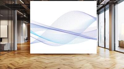 Modern abstract glowing wave background. Dynamic flowing wave lines design element. Futuristic technology and sound wave pattern. PNG file. Wall mural