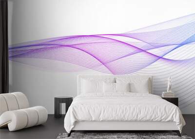 Modern abstract glowing wave background. Dynamic flowing wave lines design element. Futuristic technology concept. PNG file. Wall mural