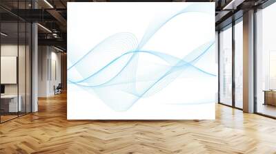 Modern abstract glowing wave on white background. Dynamic flowing wave lines design element. Futuristic technology and sound wave pattern. PNG file. Wall mural