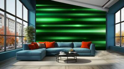 Modern abstract high-speed green light effect. Technology futuristic dynamic motion. Movement pattern for banner, poster, template design. Vector EPS10. Wall mural