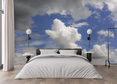 White clouds in the blue sky background, Wall mural