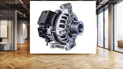 car alternator with shallow depth of field on white background Wall mural