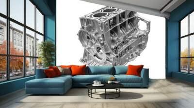 new car cylinder block on white background Wall mural