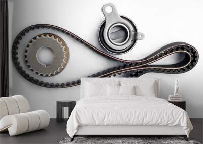 set of timing motor car on white background Wall mural