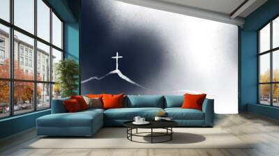 cross drawings for background religious concept illustration Can be applied to media and design work. Wall mural