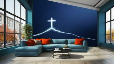 cross drawings for background religious concept illustration Can be applied to media and design work. Wall mural