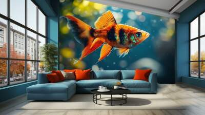 Colorful Fish with Bokeh Background. Wall mural