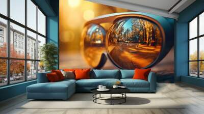 Forest Reflection in Sunglasses. Wall mural