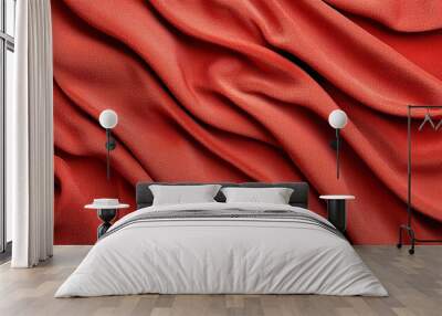 Red Fabric Texture. Wall mural