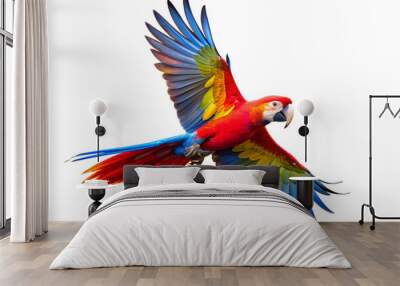 Colorful Macaw Parrot Close-Up Wall mural