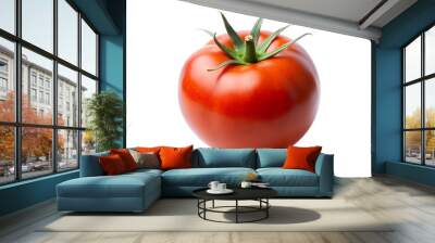 Red Ripe Tomato Isolated on White Background Wall mural