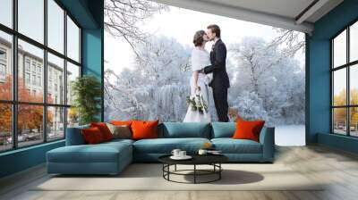 Winter wedding Wall mural