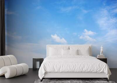 Blue sky background and white clouds soft focus, and copy space Wall mural