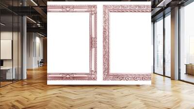 Set 2 - Antique pink frame isolated on white background, clipping path Wall mural