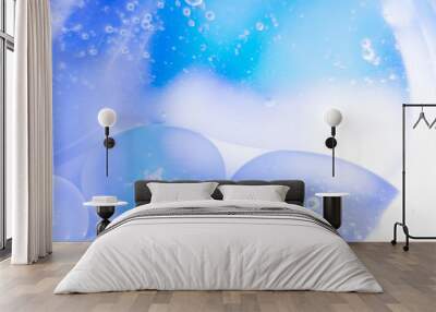 abstract background with bubbles oil drops on the water surface Wall mural