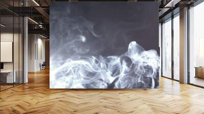 Abstract Smoke or steam on a black background Wall mural