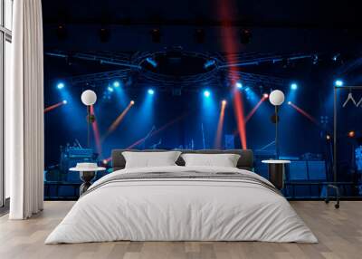 Stage lighting beams spotlight and smoke of events show or concerts Wall mural