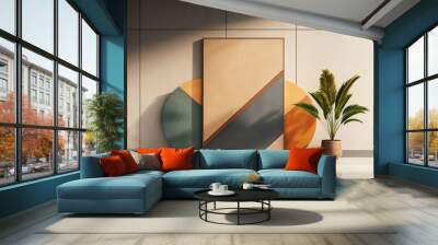 Harmonious Trio A Seamless Arrangement of Geometric Panels for Striking Wall Adornments in Modern Interiors Wall mural