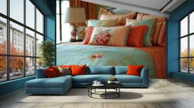 premium high end bedding and fabrics Wall mural