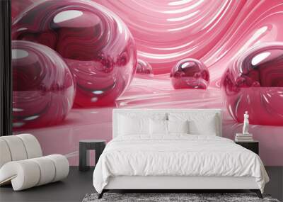 Shiny polished materials abstract background Wall mural