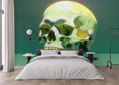 human skull generative AI Wall mural