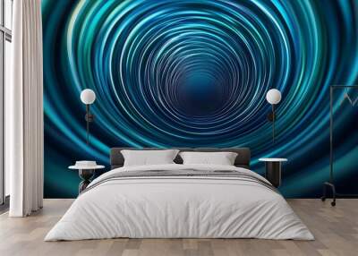 Abstract Blue Swirling Tunnel Background Wall mural