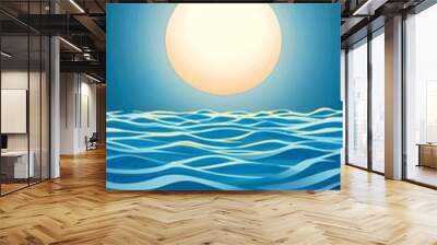 Abstract Ocean Sunset Wall mural