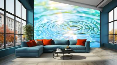 Blue Water Ripples Abstract Background Wall mural