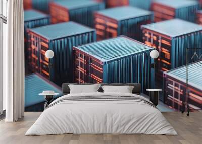 Cargo Containers Abstract Background Wall mural