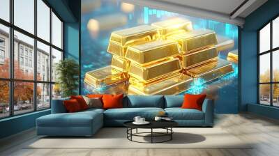 Gold Bars Financial Investment Wall mural