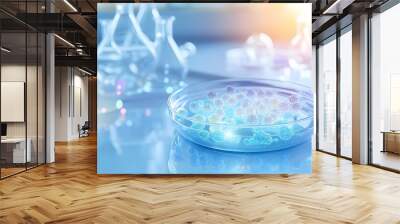 Petri Dish with Cells in Lab Setting Wall mural