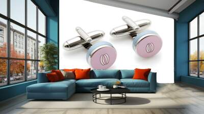 Pink and Blue Cufflinks for Men Wall mural