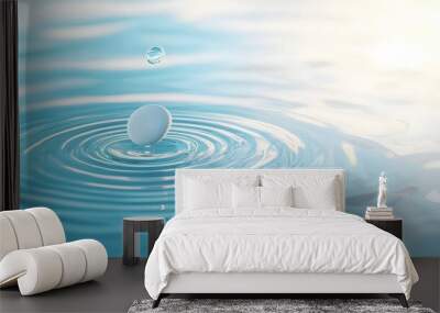 Water Drop Ripples with Stone Wall mural