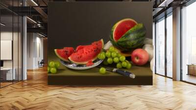 fruit and watermelon Wall mural