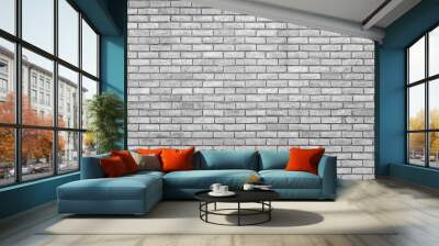 monochrome grey brick wall with repeating pattern Wall mural