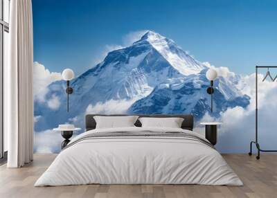 Majestic mountain peaks with snow-capped summits Wall mural