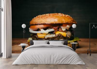 A tasty cheeseburger Wall mural