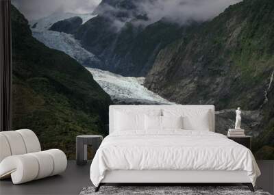 Frans Josef Glacier at its maximum advance in 2008 before its rapid retreat. Wall mural