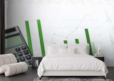 Business chart showing financial success Wall mural