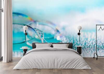 Clean blue soap bubbles Wall mural