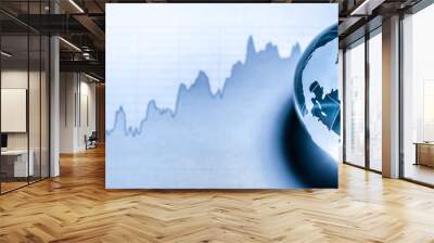 Crystal Earth On Stock market Graph - Global Economy Concept Wall mural