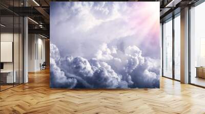 jesus christ in the clouds with brilliant light - ascension / end of time concept Wall mural