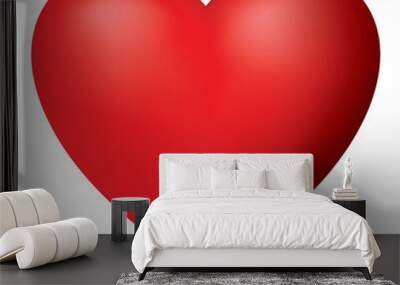 Three-Dimensional Red Heart Vector  Wall mural