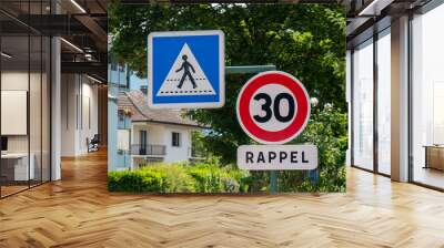 limit speed at 30 km/h on the french streets Wall mural